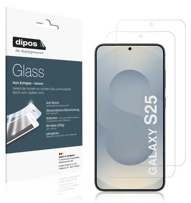 Produktbild von 2x Schutzfolie für Samsung Galaxy S25 matt - Anti-Shock 9H Folie dipos Glass Kunststoffglas