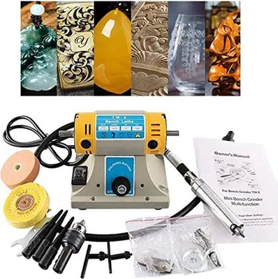 Obrázek produktu pro Lešticí stroj 10000R/min 350 Watt Elektrická bruska Lešticí stroj na dřevěné šperky, mini brusný stůl pro ruční zpracování dřeva
