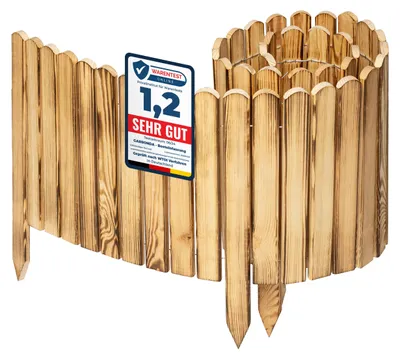 Produktbild von Garronda Rollborder Holz 200 x 40 cm Rasenkante GD-0046 Gebrannt