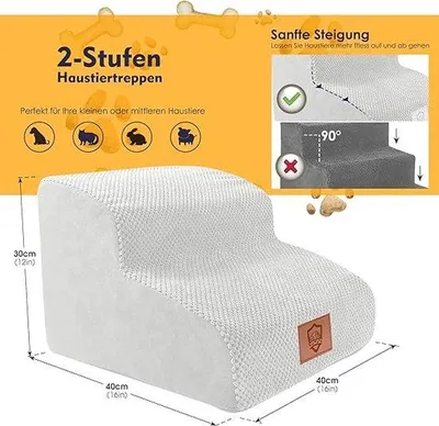 Produktbild von Hauskatentrapp für Bett, Waschbar, Tragbar, Hunde- und Katzenleiter für Welpen und Haustiere