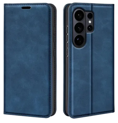 Produktbild von MobyDefend Hülle für Samsung Galaxy S26 Ultra - Premium Klapphülle mit Kartenfächern und Standfunktion – Magnetverschluss - Blau