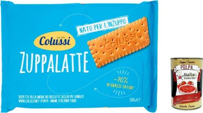 Produktbild von 6x Colussi Zuppalatte Italienische Kekse ohne Palmöl Biscuits Cookies Kleingebäck 500g + Italian Gourmet polpa 400g