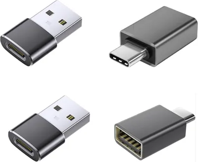 Image de INF Ensemble de 4 adaptateurs USB vers Type-C 3.2: 2 USB vers Type-C et 2 Type-C vers USB