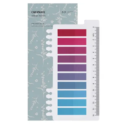 Produktbild von Ordinate-Orchid Rose | 200 Stück Sticky Notes | Transparent Haftnotizen zum Markieren | Haftstreifen | Seitenmarkieren | Ästhetischer Haftnotizzettel