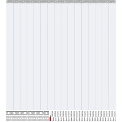 Produktbild von Streifenvorhang 244x244 cm - PVC Lamellenvorhang Transparent - 16 Stück - Praktischer Sichtschutz für Fenster und Türen