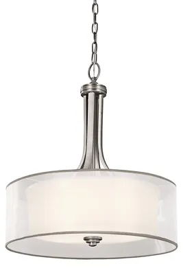 Produktbild von Elstead Lacey Hängeleuchte E27 4-fach Antikes Zinn Weiss-organza