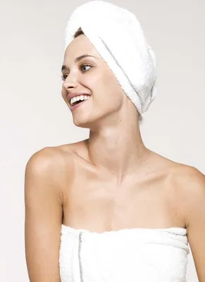 Zdjęcie produktu dla Szybkoschnący ręcznik Jumadas – ręcznik do suszenia – turban – biały – zapięcie na guzik – 30 x 70 cm
