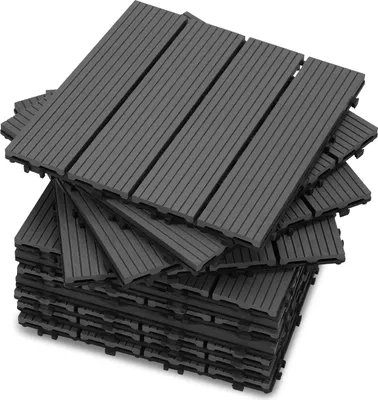 Produktbild von Vigevee 77 Stück Terrassenfliesen 7m² Holzfliesen 30x30 cm Terrassenfliesen Holz Fliesen mit Klicksystem für Terrasse Balkon