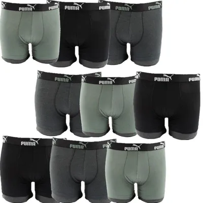Produktbild von PUMA Herren Boxershorts 9er Pack Unterwäsche Green Black M – Green/Black