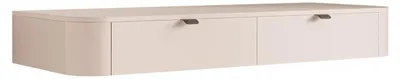 Productafbeelding van Hangende console SAGE, 110 cm, kleur kasjmier, met 2 lades en zwarte handgrepen