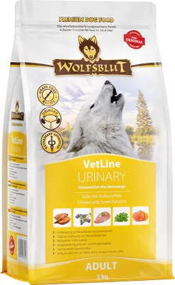 Produktbild von Wolfsblut VetLine Urinary, Adult, jede Rasse, Huhn, Süßkartoffeln, 2 kg