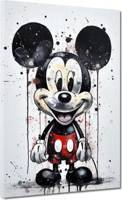 Produktbild von Maus Comic Pop Art Leinwandbild Wandbild Dekoration Kunst XL: 30x40x2cm