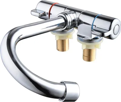 Image de Robinet de cuisine pliable pour camping-car à deux poignées rotatives, monté sur le pont ou sur le mur Robinet de cuisine pour camping-car à deux poignées rotatives pour camping-car à deux poignées rotatives, monté sur le pont ou sur le mur