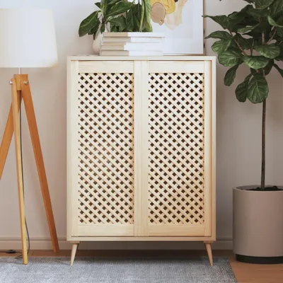 Zdjęcie produktu dla vidaXL Drzwi do szafy 2 szt. Konstrukcja kratowa 39,5x99 cm lite drewno sosnowe