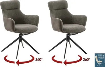Produktbild von Armlehnstuhl >PELION< (2-er Set) in Schlamm, Polyester - 62x90x62cm (BxHxT)