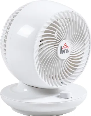 Produktbild von HOMCOM Tischventilator Umluftventilator 90° Kippfunktion 70° Oxidation 90° Schwenkbar Ventilator Lüfter 3 Geschwindigkeitsstufen ABS Kunststoff Ø27 x 34H cm