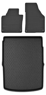 Imagen del producto de Alfombrillas de goma + bandeja de maletero para Volkswagen Caddy III 2K 2004-2010 (van) – juego de 3 piezas, , a medida – Wielganizator
