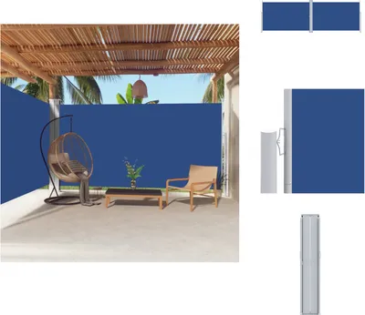 Produktbild von vidaXL Seitenmarkise Ausziehbar Blau 200x600 cm -  Sonnenschirme & Sonnenschutze
