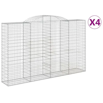 Produktbild von Gabionen mit Hochbogen 4 Stk. 300x50x180/200cm Verzinktes Eisen