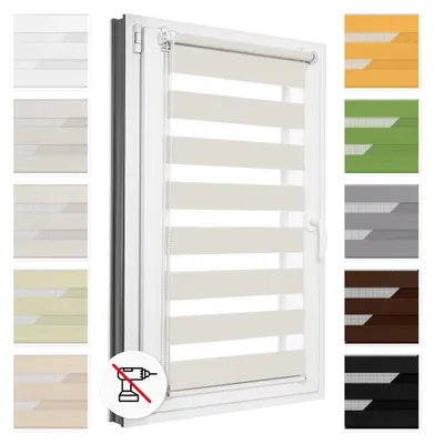 Obrázok produktu pre Estika Dvojitá roleta Klemmfix - 60 x 150 cm - Prirodzená - Duo roleta bez vŕtania