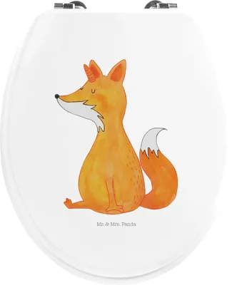 Produktbild von Mr. & Mrs. Panda klo deckel Einhorn Fuchs - Weiß - Geschenk, Unicorns, Unicorn, Klodeckel, Einhörner, Klobrille, WC-Sitz, Füchse, Toilettendeckel, Fuchshörnchen