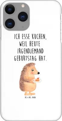 Produktbild von Mr. & Mrs. Panda Iphone 11 Pro Handyhülle Igel Kuchenstück - Weiß - Geschenk, Kuchen, Torte, Premium Kunststoff, Lustige Sprüche, Handy Case, Geburtstagskuchen, Backen