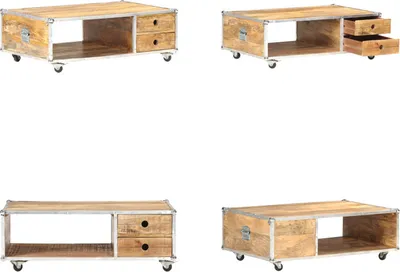 Produktbild von vidaXL Couchtisch 89x59x33 cm Massives Raues Mangoholz - Couchtisch - Couchtische - Beistelltisch - Beistelltische