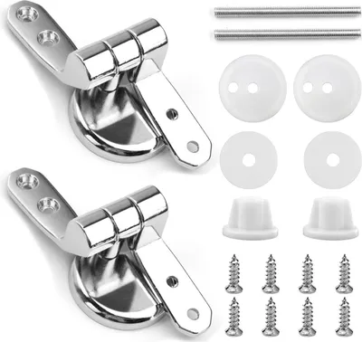 Produktbild von Ersatzbefestigungsset für Toilettensitzscharniere, WC Sitz Scharniere, WC Sitz Scharniere Edelstahl, Toilettenscharniere Aus Zinklegierung für die Meisten Toilettensitze mit Beschläge Befestigungen