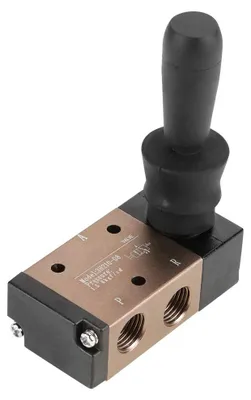 Pneumatische Klep, Handhebel, 2 Positionen, 3-Wege, G1/4"