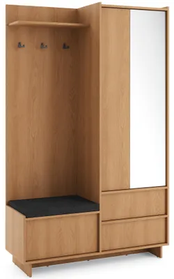 Image de Selsey Yasumi - Armoire avec 2 tiroirs, finition chêne caramel, 125 cm