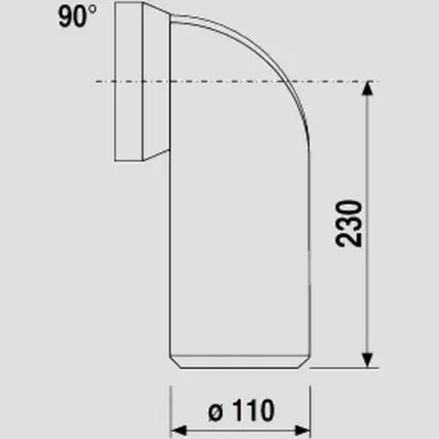Produktbild von SANIT 58.103.01..0000 WC-Anschlussbogen 90Gr DN100 weiß
