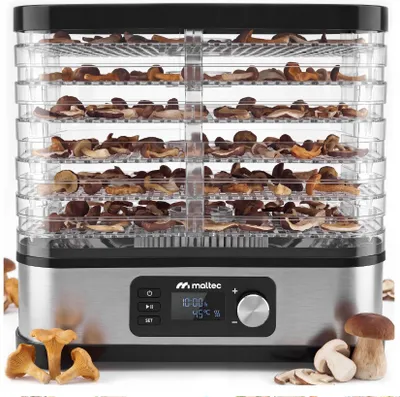 Produktbild von MalTec Dörrautomat mit Timer 450W Pilztrockner, Lufttrockner mit 6 Ebenen für Lebensmittel wie Pilze, Fleisch, Fisch, Obst, Gemüse