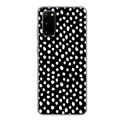 Produktbild von MuchoWow® Handyhülle Schutzhülle Hülle für Samsung Galaxy S20 Polka dots - Schwarz - Weiß Silikon Softcase Handy Hülle - Bild