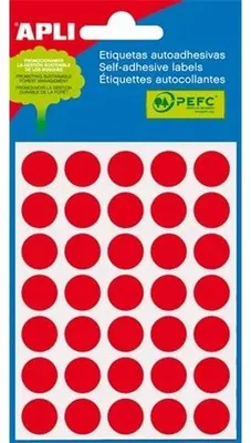 Zdjęcie produktu dla Etykiety samoprzylepne O 13 mm - czerwone