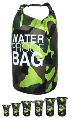 Zdjęcie produktu dla DonDon wasserdichter Outdoor Dry Bag Trockentasche mit Riemen - kamuflaż 5 litrów