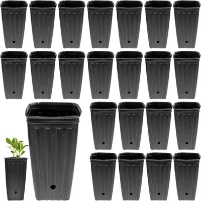 Image de Pots de fleurs de 10 x 20 cm, lot de 30, avec trous de drainage, pour jardin