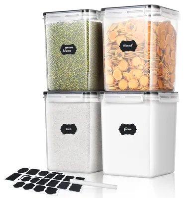 Produktbild von Vorratsdose Vorratsbehälter Frischhaltedose - 5,2 Liter - 4er Set - BPA-frei - Transparent - Mit Deckel