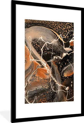 Produktbild von MuchoWow® Gerahmtes Poster Malen - Abstrakt - Acrylguss 60x90 cm - Poster mit Schwarzem Bilderrahmen Wandposter Rahmen Foto Bilder - Dekoration - Wandposter Wohnzimmer - Hochwertig