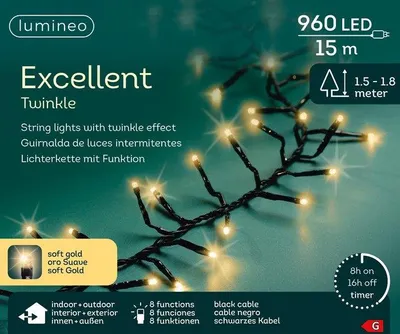 Produktbild von Lumineo Excel Twinkle 960LED 15m Champagner