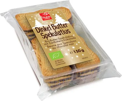 Produktbild von Dinkel - Butter Spekulatius mit Zartbitterschokolade 150g