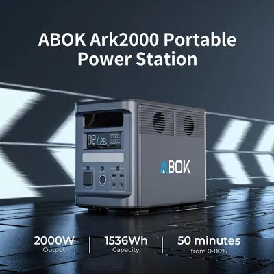Produktbild von Ark2000 tragbare Powerstation - Solargenerator 2000W - 3072Wh LiFePO4 mit 1536Wh Zusatzakku - Reiner Sinuswellen-AC-Ausgang - EU-Steckdose