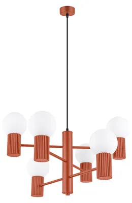 Immagine prodotto di Lampadario HALO 6 rosso ocra 6xG9 8W alluminio 230x64x64cm Sollux Lighting