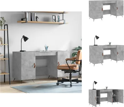 Produktbild von vidaXL Schreibtisch Betongrau 140x50x75 cm Holzwerkstoff -  Schreibtische
