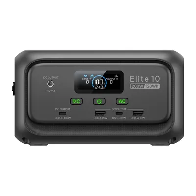 Immagine prodotto di BLUETTI Elite 10 mini-centrale elettrica, portatile, batteria da 128 Wh con presa CA da 200 W, generatore solare a ricarica rapida per campeggio e viaggi Nero