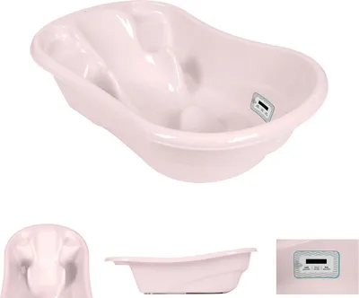 Obrázek produktu pro Kikkaboo dětská vanička Hippo anatomicky tvarovaná, 94 cm, integrovaný teploměr růžová