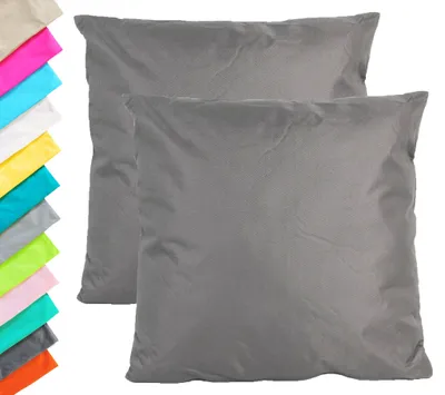 Produktbild von JACK 2er Set Outdoor Kissenhülle Kissenbezug 45x45cm Wasserfest Sitzkissen Lounge Kissen Garten Stuhl Lotus Effekt, Farbe:Anthrazit