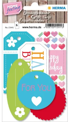 Produktbild von HERMA Geschenkanhänger HOME "Happy Birthday" 6 Stück