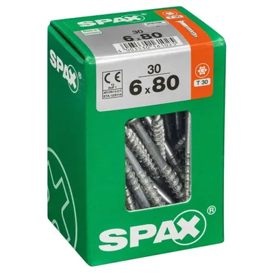 Produktbild von 30er-Pack SPAX Senkkopf-Torx-Stahlschrauben, Durchm.6 mm x L.80 mm