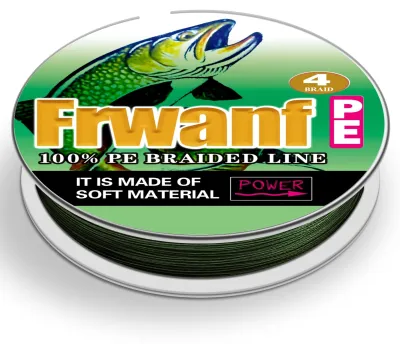 Imagen del producto de Cuerda trenzada de polietileno (PE) de color verde oscuro, 300 metros de longitud, con una resistencia de 300 libras, de 1,0 mm de grosor y compuesta por 8 hebras, ideal para la pesca
