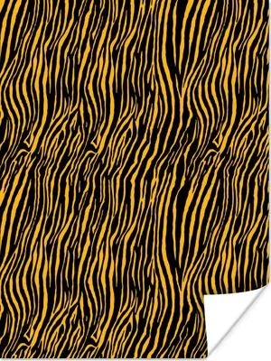 Produktbild von MuchoWow® Poster Tiermuster - Tiger - Orange - Schwarz 60x80 cm - Schlafzimmer Dekoration